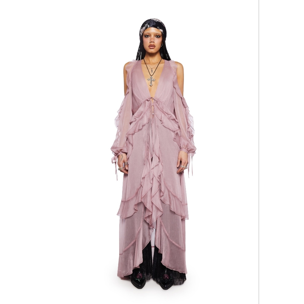 Current Mood You're The One Ruffle Duster LARGE like new
